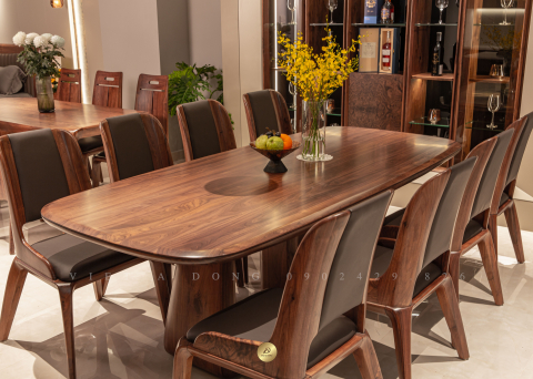 Bàn ăn gỗ óc chó V'LEVEL ONE BA-12