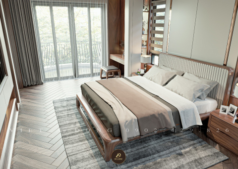 Giường ngủ gỗ óc chó GN-21