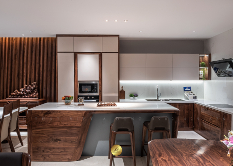 Tủ bếp gỗ óc chó TB -22