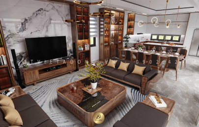 Sofa gỗ óc chó | Mẫu đẹp | Báo giá [New 2023]