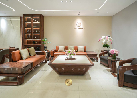 Sofa gỗ óc chó DIAMOND SF - 01