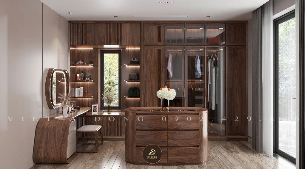 Mẫu sofa gỗ óc chó sang trọng